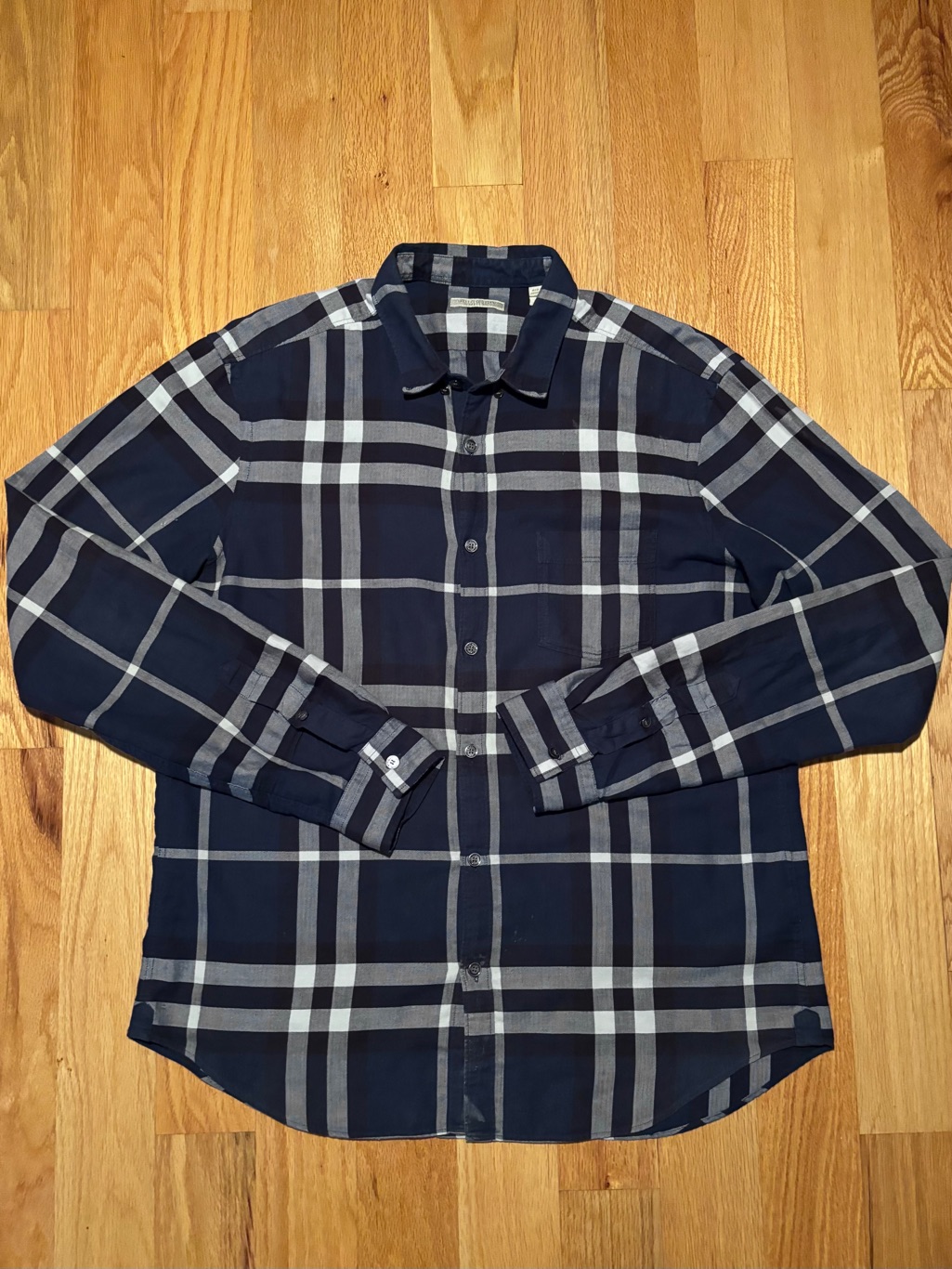 Burberry Blue Somerton Print Button Down